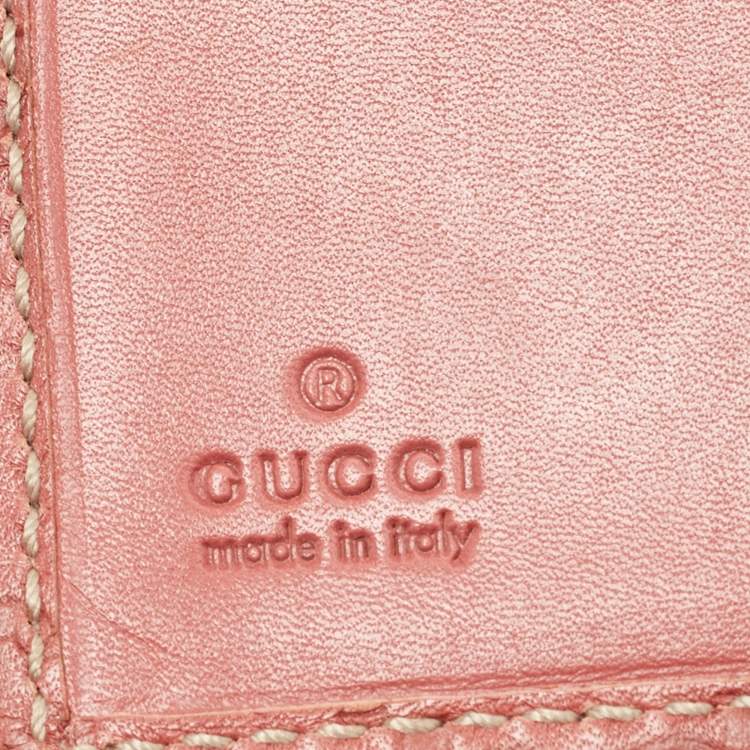 Pre Owned Gucci Old Rose Guccissima Leather French Wallet