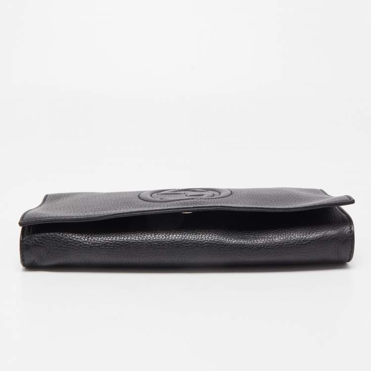 Pre Owned Gucci Black Leather Soho Clutch