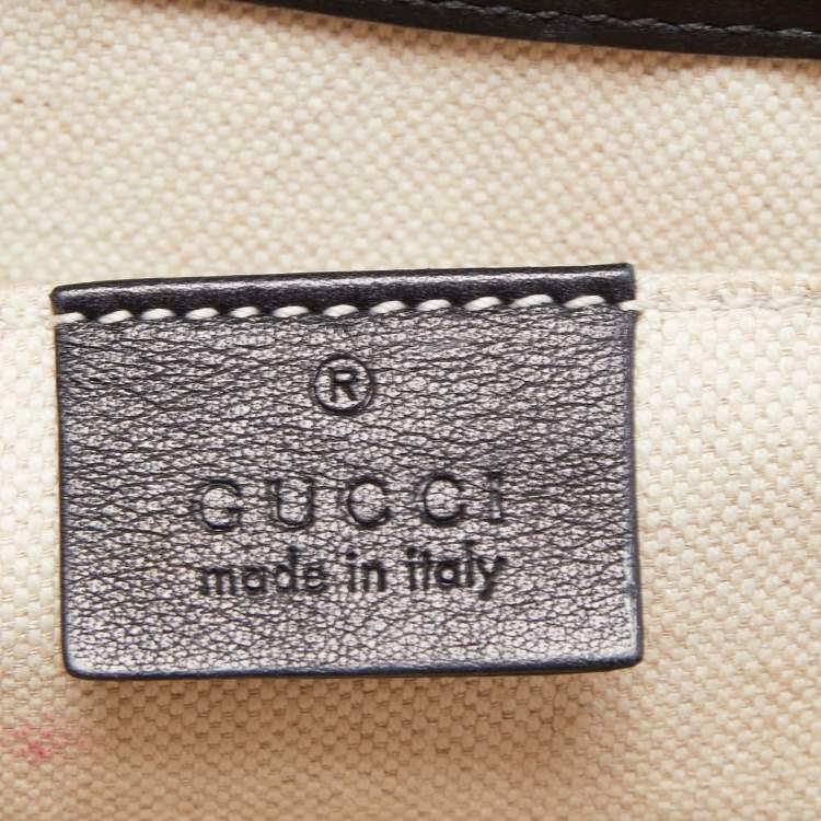 Pre Owned Gucci Navy Blue Guccissima Leather Medium Emily Chain Shoulder Bag