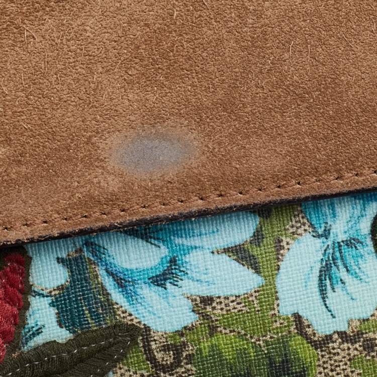مملوكة مسبقًا Gucci Beige GG Supreme Canvas and Suede Small Dionysus Floral/Bee Applique Shoulder Bag