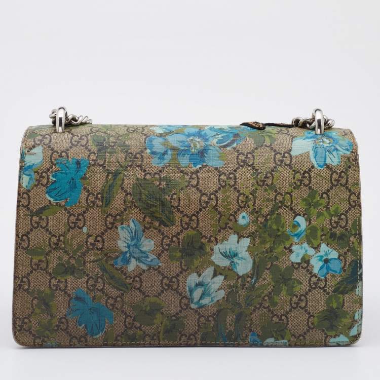 مملوكة مسبقًا Gucci Beige GG Supreme Canvas and Suede Small Dionysus Floral/Bee Applique Shoulder Bag