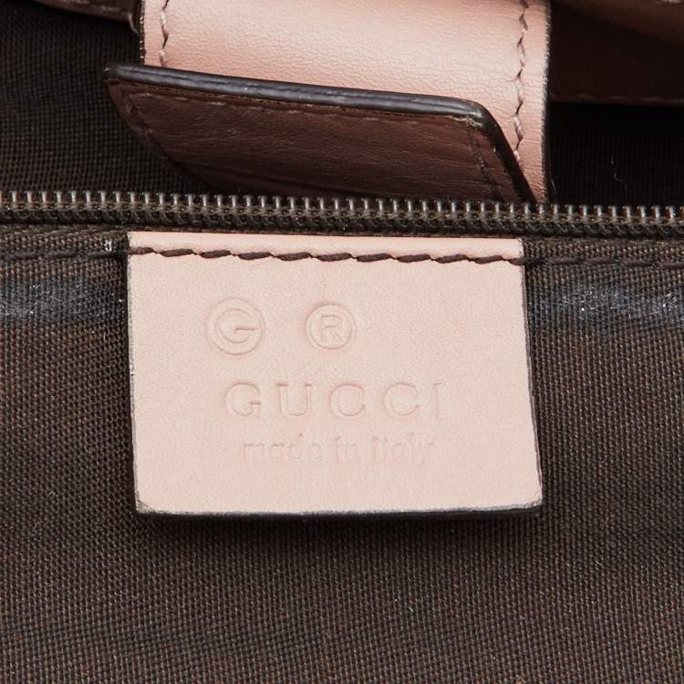 Pre Owned Gucci Beige/Pink GG Canvas and Leather Large Sukey Tote 