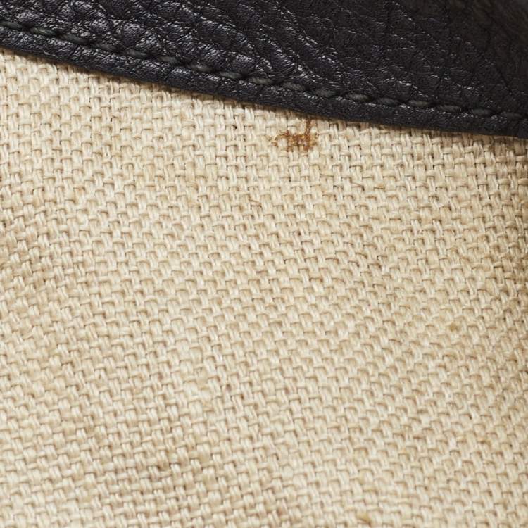 Pre Owned Gucci Black/Beige Diamante Canvas New Jackie Shoulder Bag 