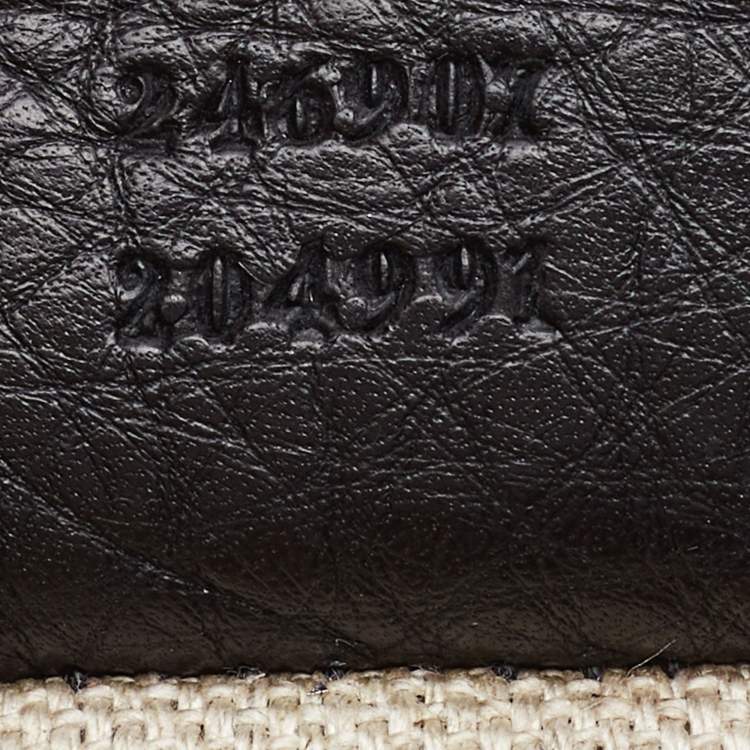 Pre Owned Gucci Black/Beige Diamante Canvas New Jackie Shoulder Bag 
