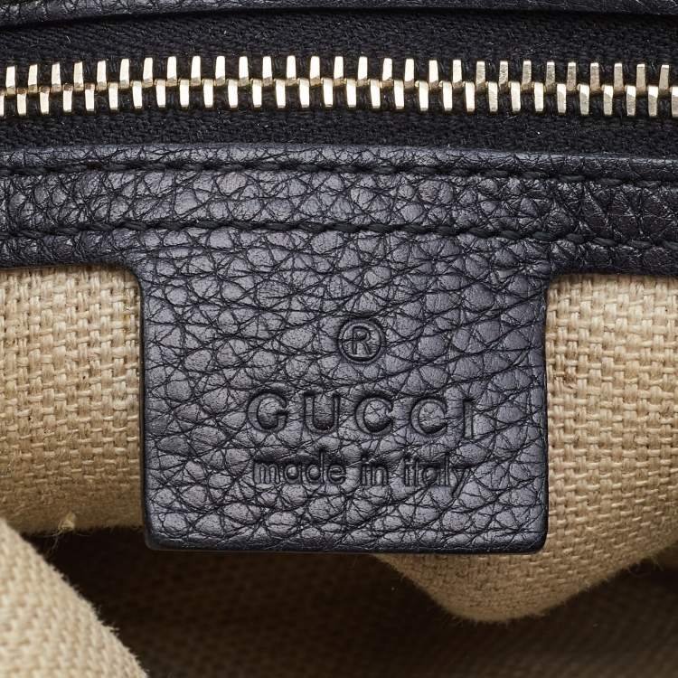 Pre Owned Gucci Black/Beige Diamante Canvas New Jackie Shoulder Bag 