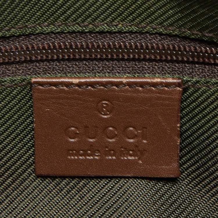 Pre Owned Gucci Brown/Lilac GG Canvas and Leather Clasps Hobo