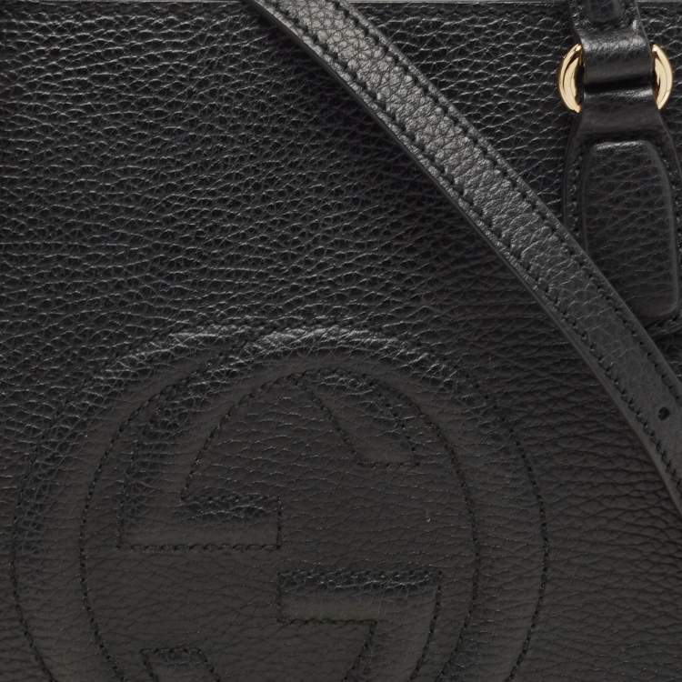 Pre Owned Gucci Black Leather Soho Top Handle Bag