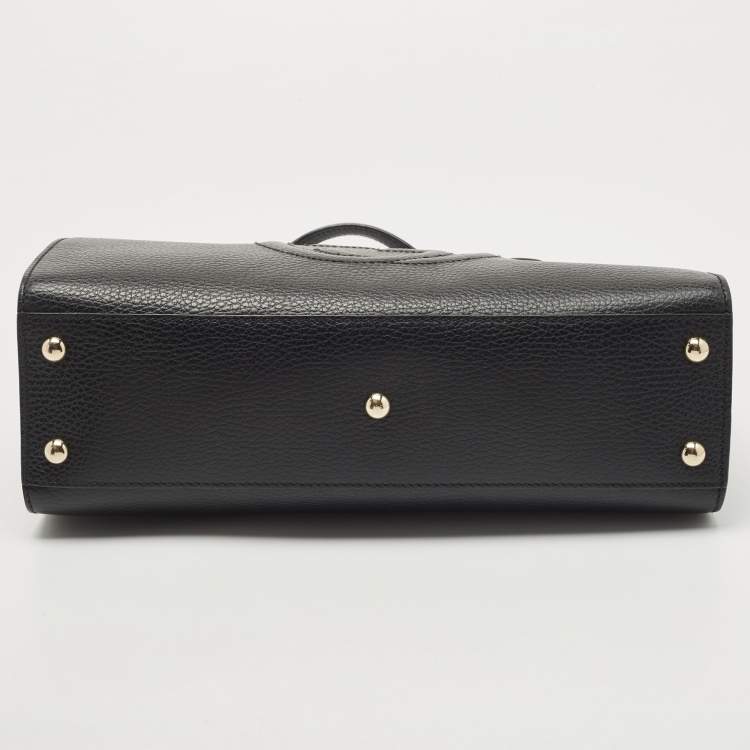 Pre Owned Gucci Black Leather Soho Top Handle Bag