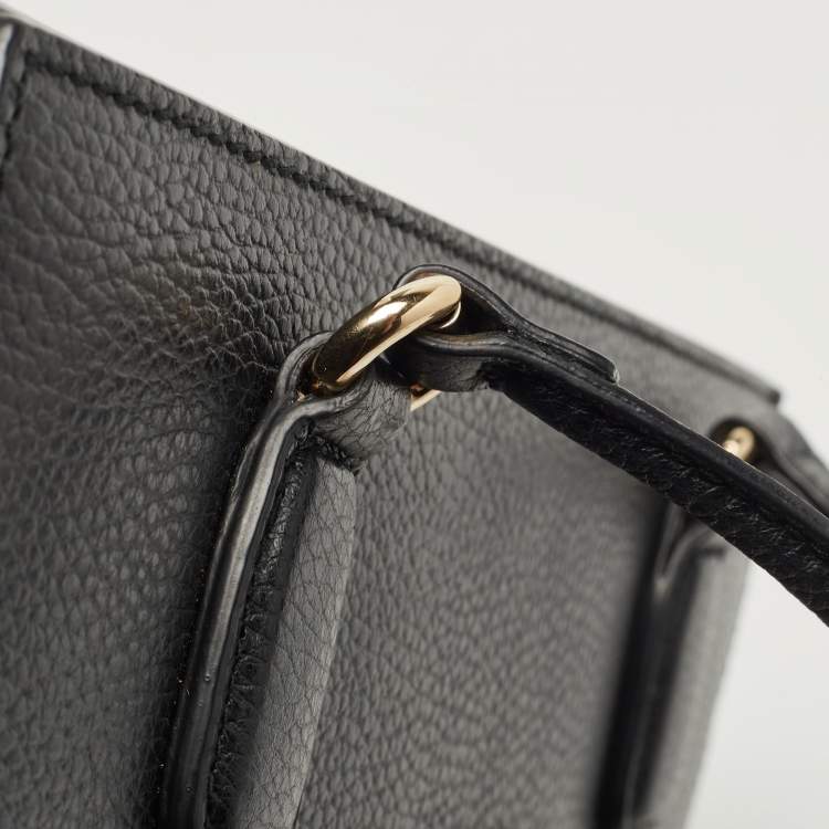 Pre Owned Gucci Black Leather Soho Top Handle Bag