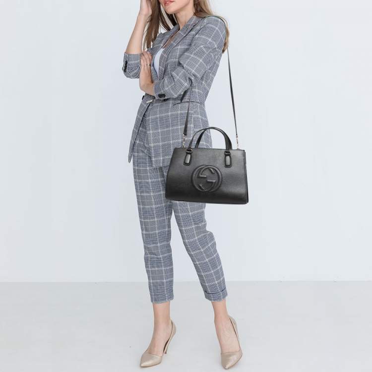 Pre Owned Gucci Black Leather Soho Top Handle Bag