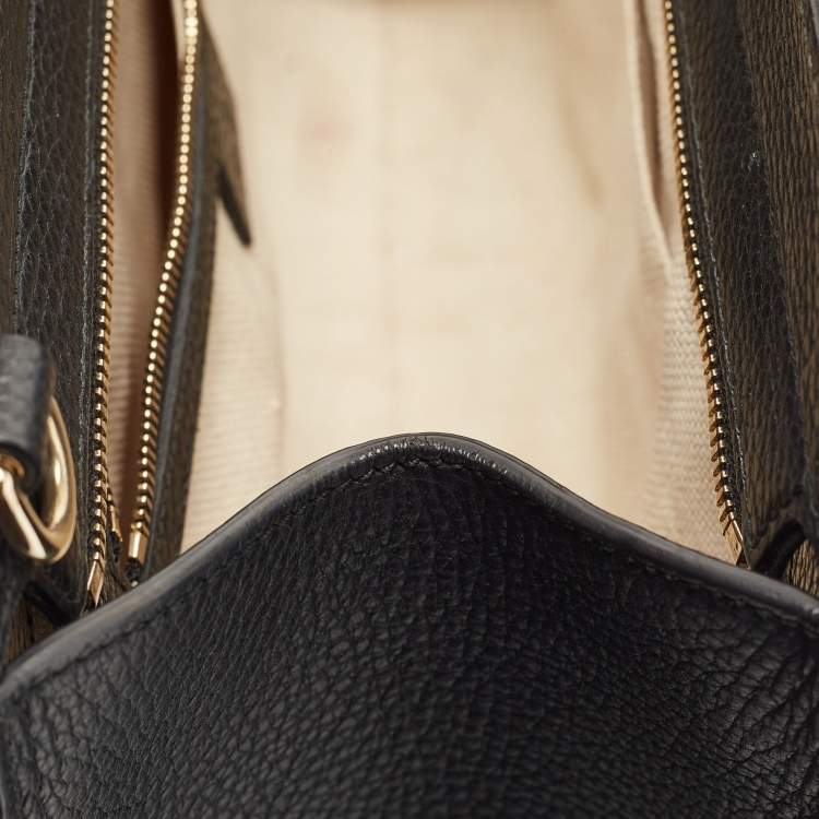 Pre Owned Gucci Black Leather Soho Top Handle Bag
