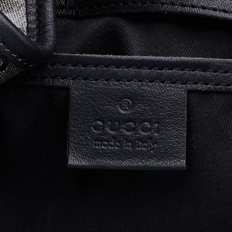 Pre Owned Gucci Grey/Black GG Crystal Canvas and Leather Large Bardot Joy Tote