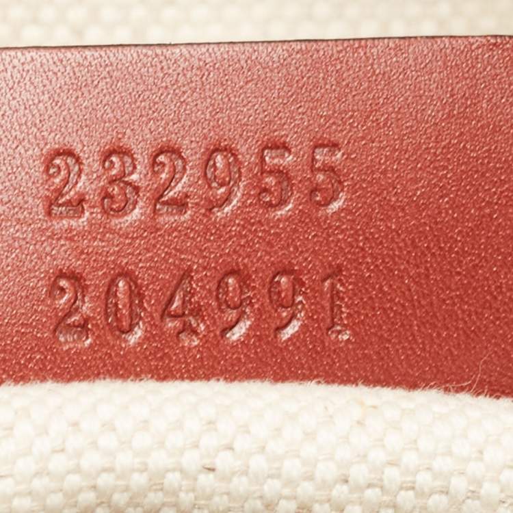 Pre Owned Gucci Red/Beige GG Canvas and Leather Medium Sukey Hobo