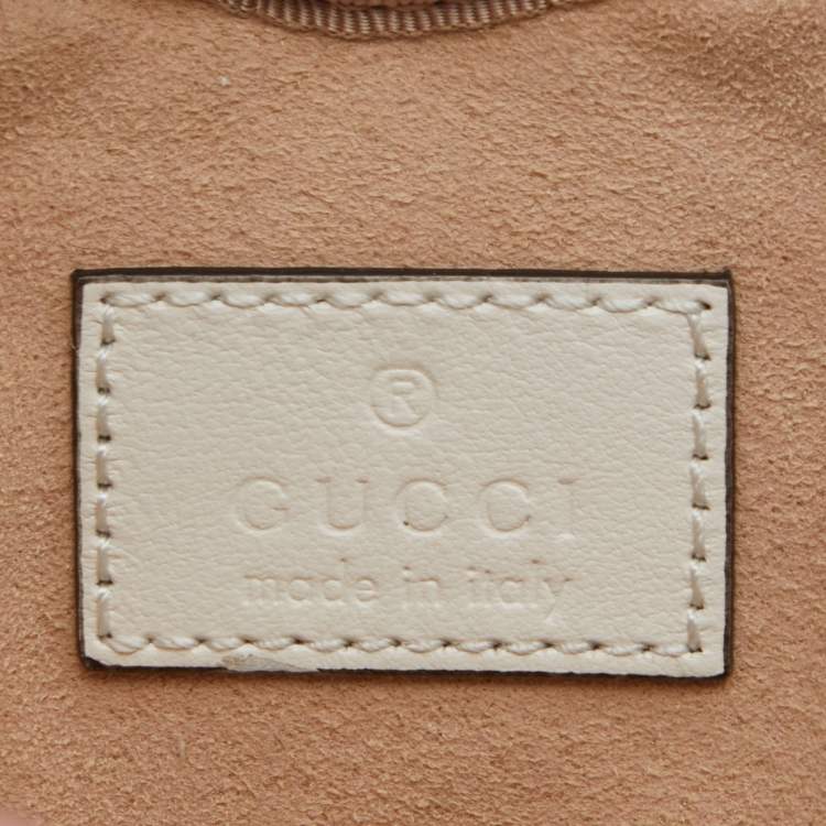 Pre Owned Gucci Cream Leather GG Marmont Heart Coin Purse