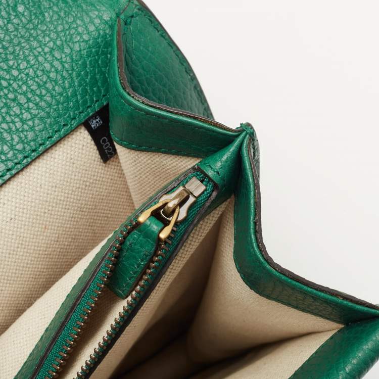 Pre Owned Gucci Green Leather Medium Dionysus Shoulder Bag