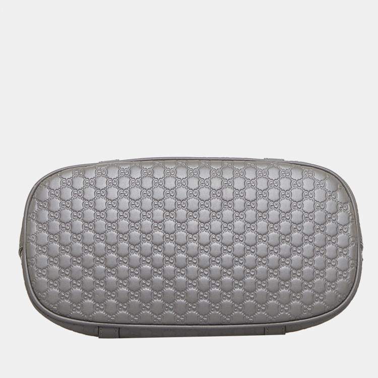 Pre Owned Gucci Grey Mini Microguccissima Dome