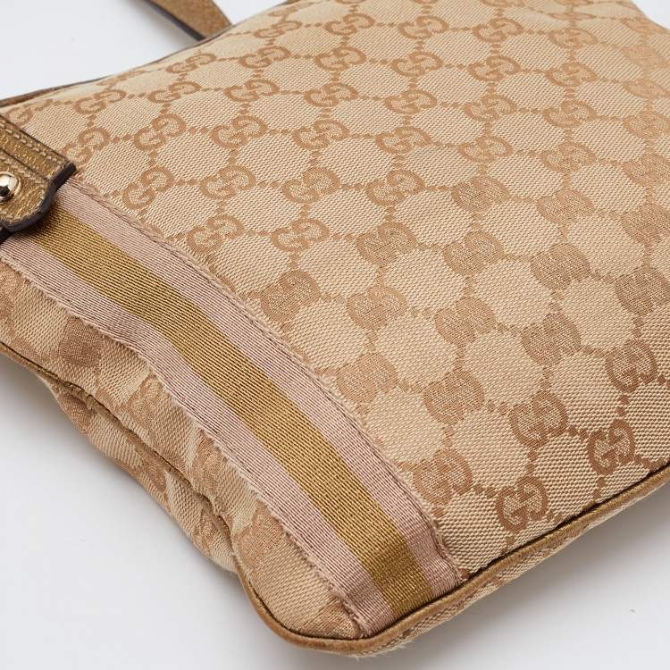 Pre Owned Gucci Beige/Gold GG Canvas Jolicoeur Charms Messenger Bag