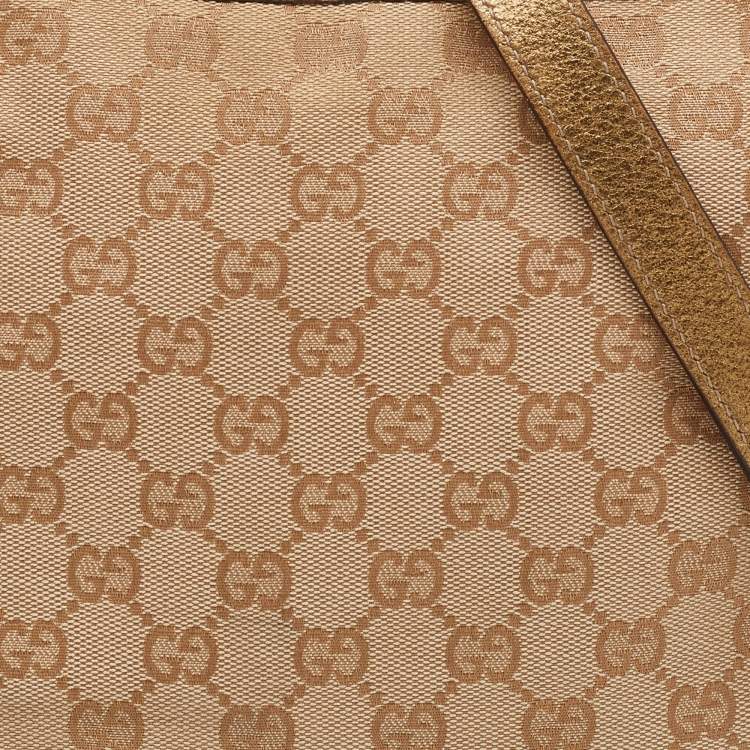 Pre Owned Gucci Beige/Gold GG Canvas Jolicoeur Charms Messenger Bag