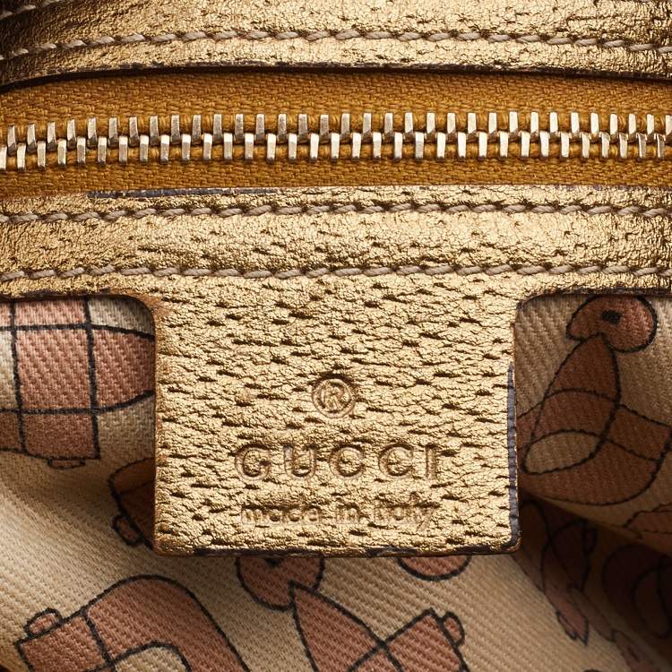 Pre Owned Gucci Beige/Gold GG Canvas Jolicoeur Charms Messenger Bag