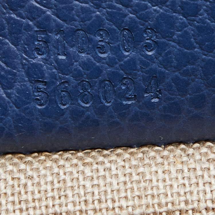 Pre Owned Gucci Blue Leather Medium Interlocking G Shoulder Bag