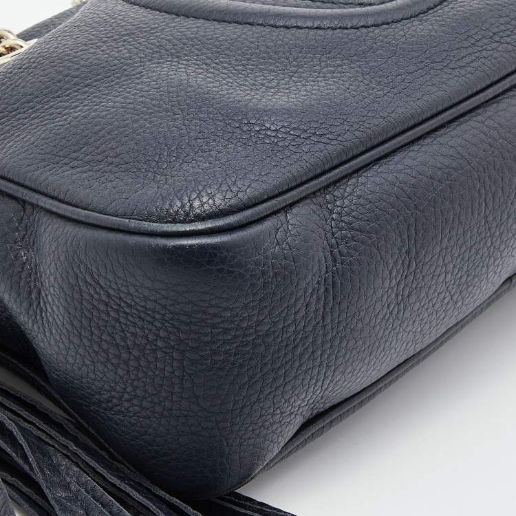 Pre Owned Gucci Blue Leather Medium Soho Chain Shoulder Bag