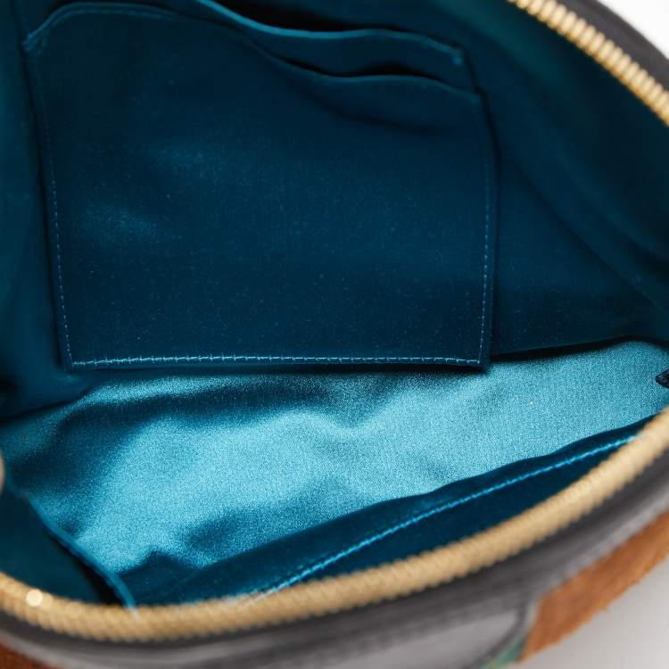 Pre Owned Gucci Brown Suede and Leather Small Web Ophidia GG Shoulder Bag