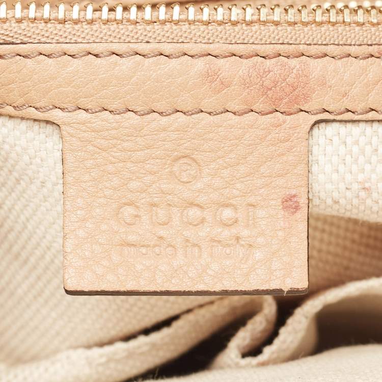 Pre Owned Gucci Beige Leather Small Soho Top Handle Bag