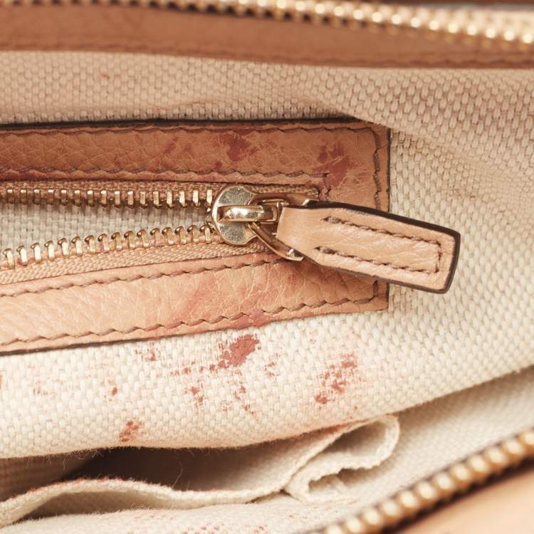 Pre Owned Gucci Beige Leather Small Soho Top Handle Bag