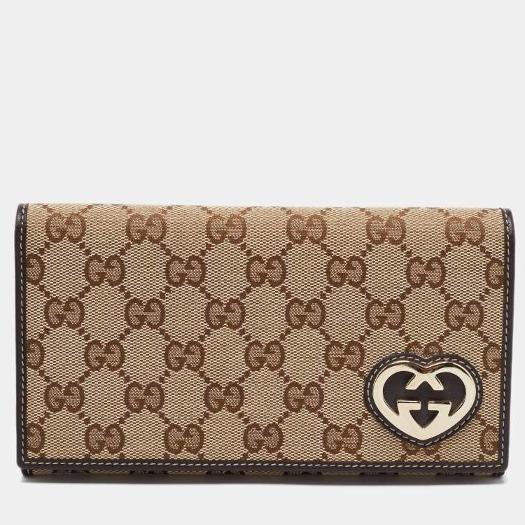 Authentic Gucci beige heart wallet store