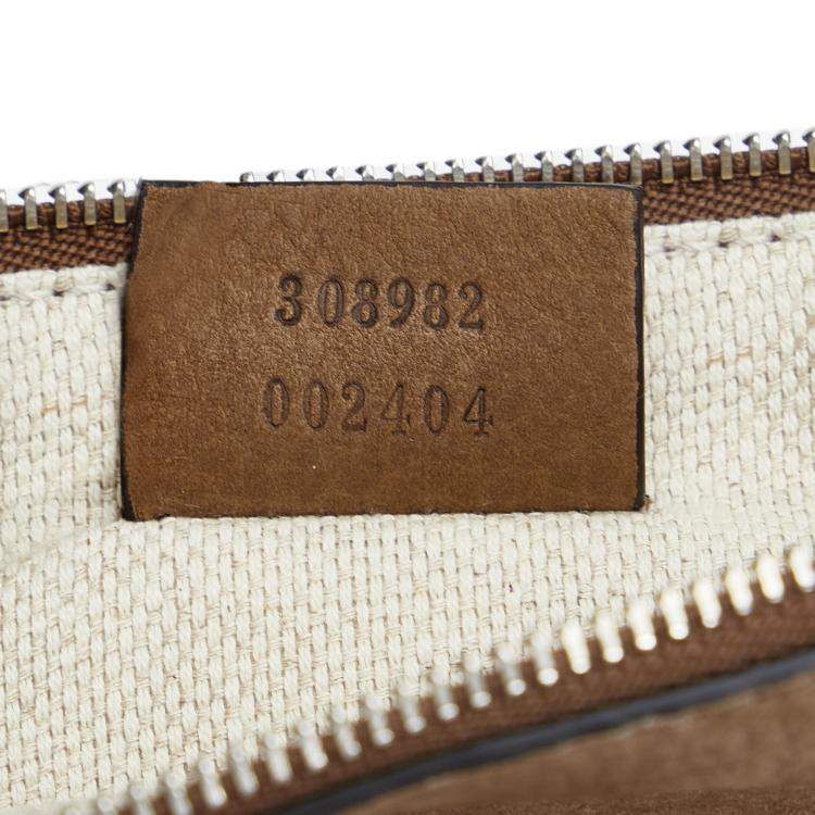 Pre Owned Gucci Brown Suede and Shearling Studded Soho Chain Tote