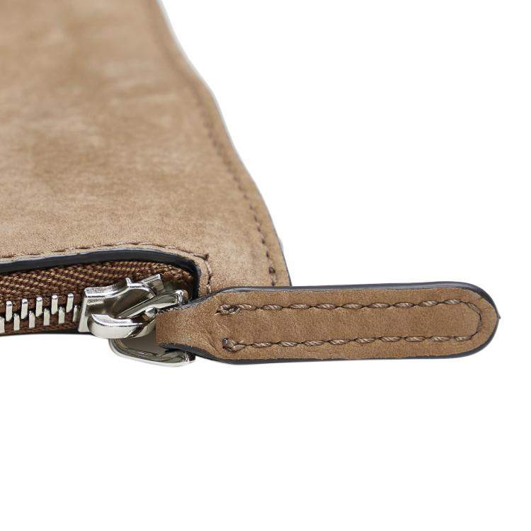 Pre Owned Gucci Brown Suede and Shearling Studded Soho Chain Tote