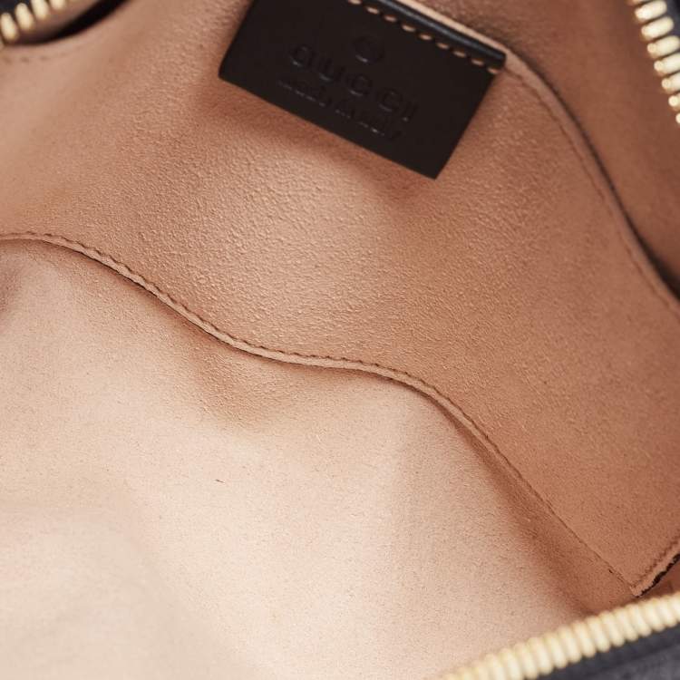 Pre Owned Gucci Brown Suede and Patent Leather GG Ophidia Belt Bag