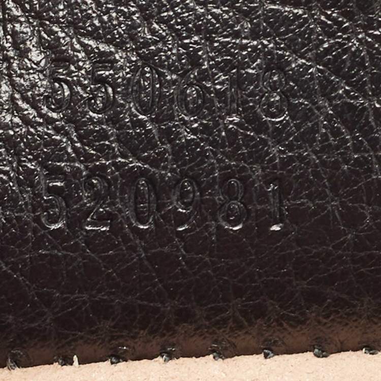 Pre Owned Gucci Black Leather Mini Ophidia Round Shoulder Bag