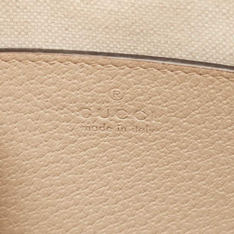 Pre Owned Gucci Beige GG Supreme Canvas and Leather Ophidia Shoulder Bag