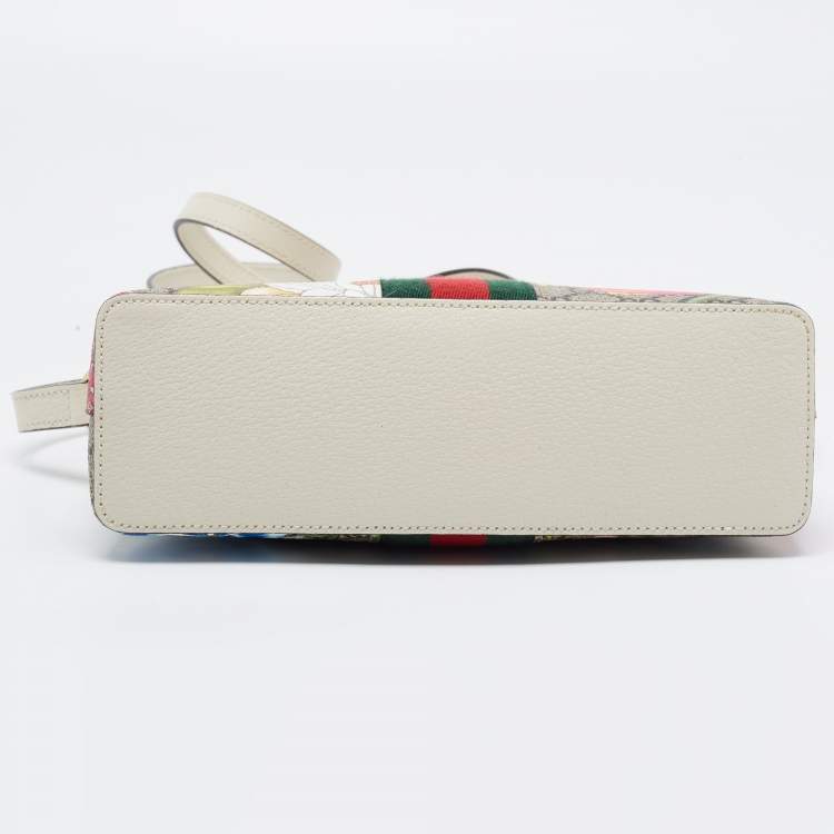 Pre Owned Gucci Multicolor GG Supreme Canvas and Leather Small Floral Ophidia Shoulder Bag