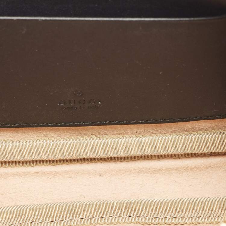 Pre Owned Gucci Black Suede And Patent Leather Ophidia Belt Bag