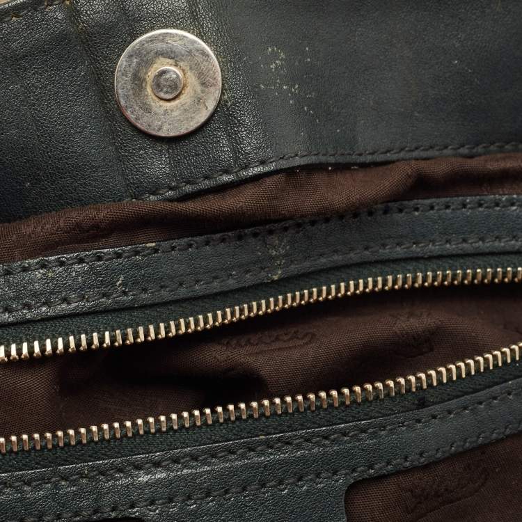 مملوكة مسبقًا Gucci Beige/Dark Green GG Canvas and Leather Large Charms Tote