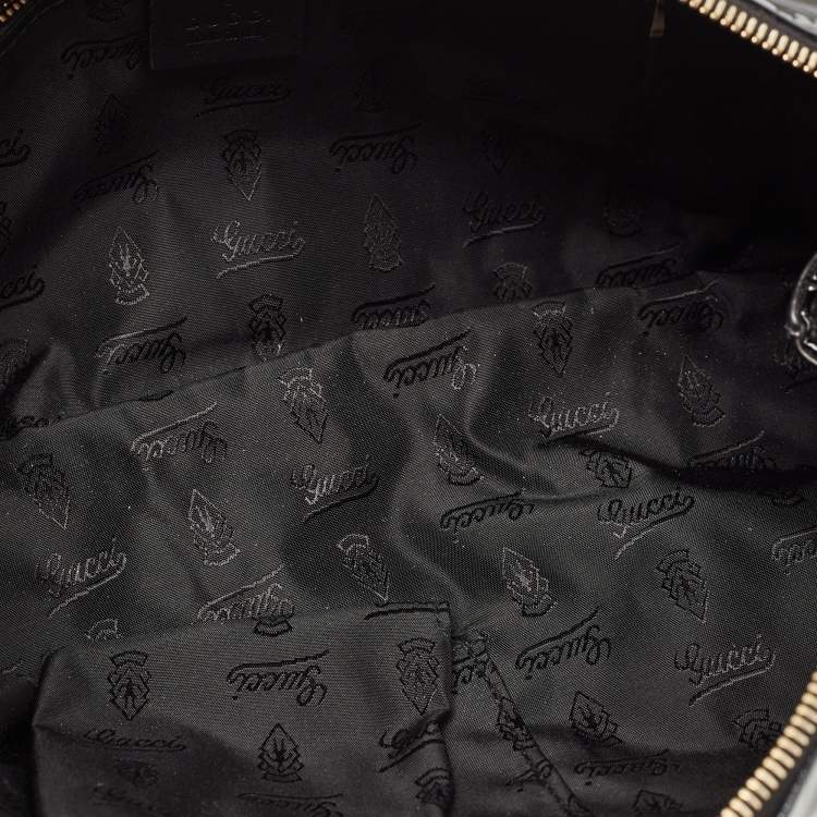 Pre Owned Gucci Black Patent Leather Large Hysteria Clutch
