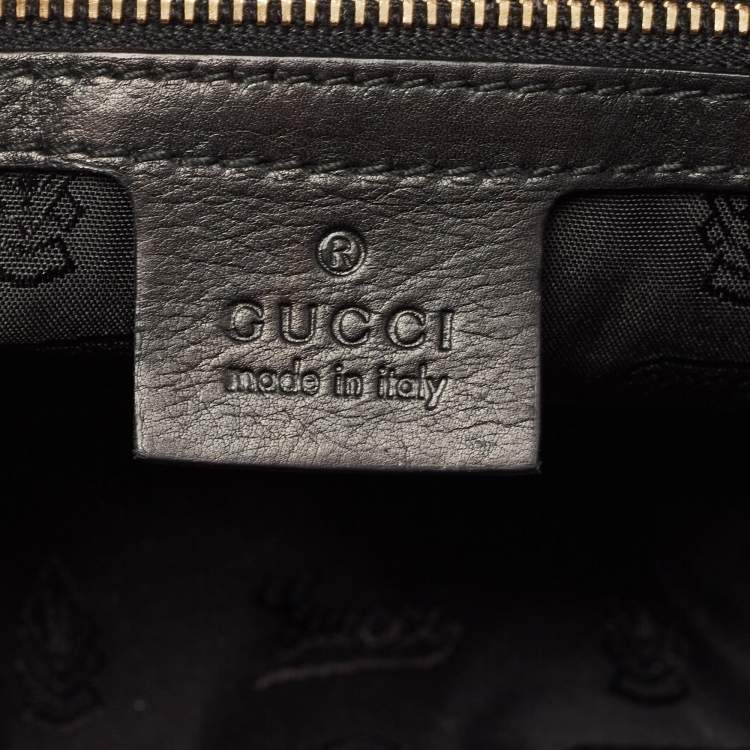 Pre Owned Gucci Black Patent Leather Large Hysteria Clutch