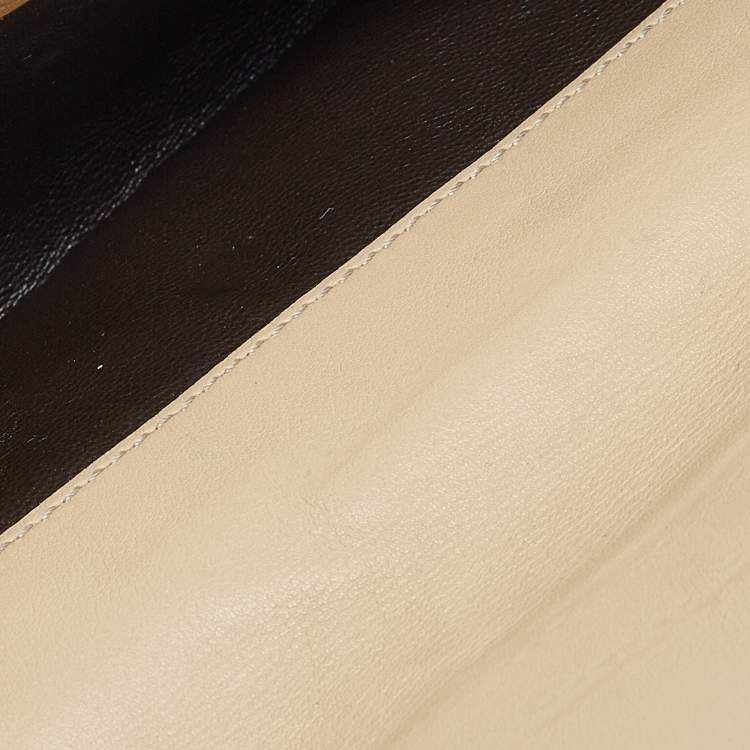 Pre Owned Gucci Beige Guccissima Leather Continental Wallet