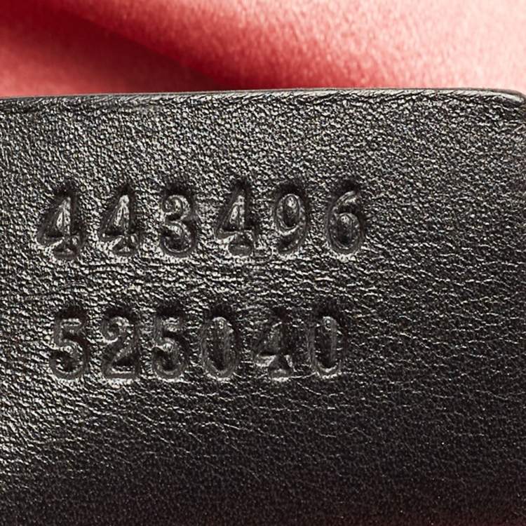 Pre Owned Gucci Black/White Matelasse Leather Medium GG Marmont Shoulder Bag