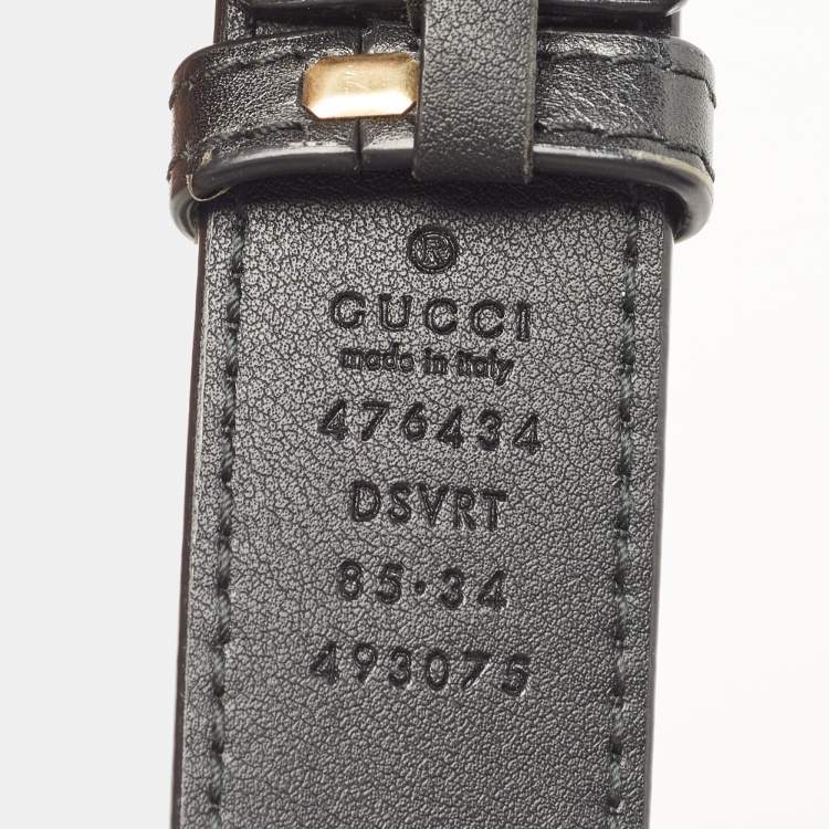 Pre Owned Gucci Black Matelassé Leather GG Marmont Belt Bag