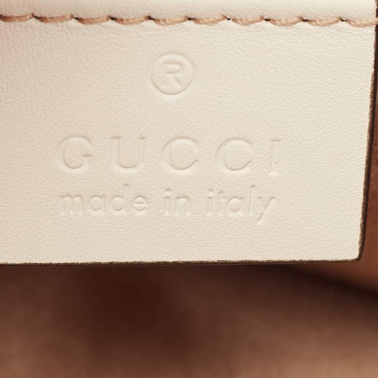 Pre Owned Gucci Beige Leather Mini Sylvie Animal Stud Embellished Top Handle Bag