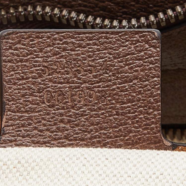Pre Owned Gucci Beige/Brown GG Canvas and Leather Medium Ophidia Zip Crossbody Bag