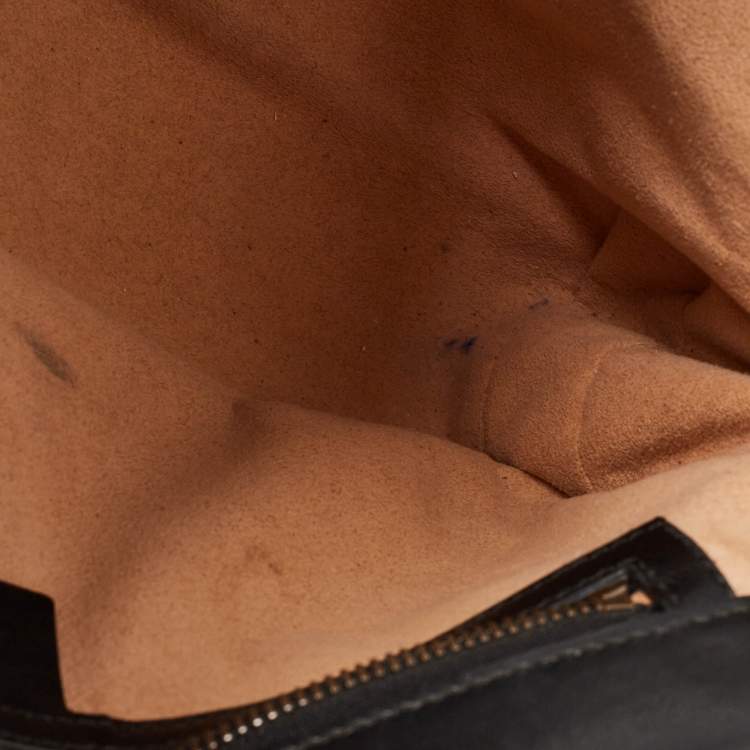 Pre Owned Gucci Black Quilted Leather Small GG Marmont Shoulder Bag