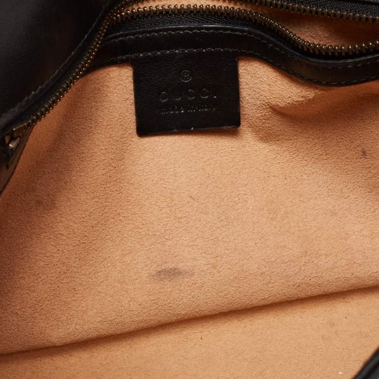 Pre Owned Gucci Black Quilted Leather Small GG Marmont Shoulder Bag