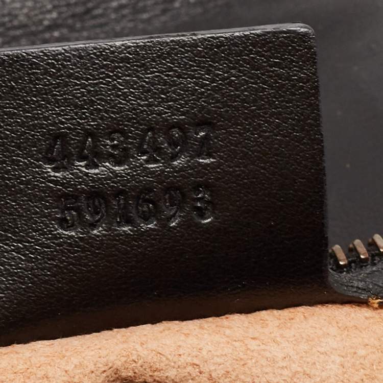 Pre Owned Gucci Black Quilted Leather Small GG Marmont Shoulder Bag