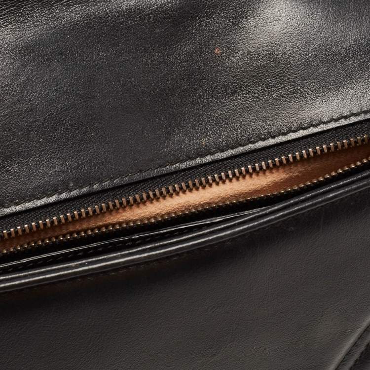 Pre Owned Gucci Black Quilted Leather Small GG Marmont Shoulder Bag