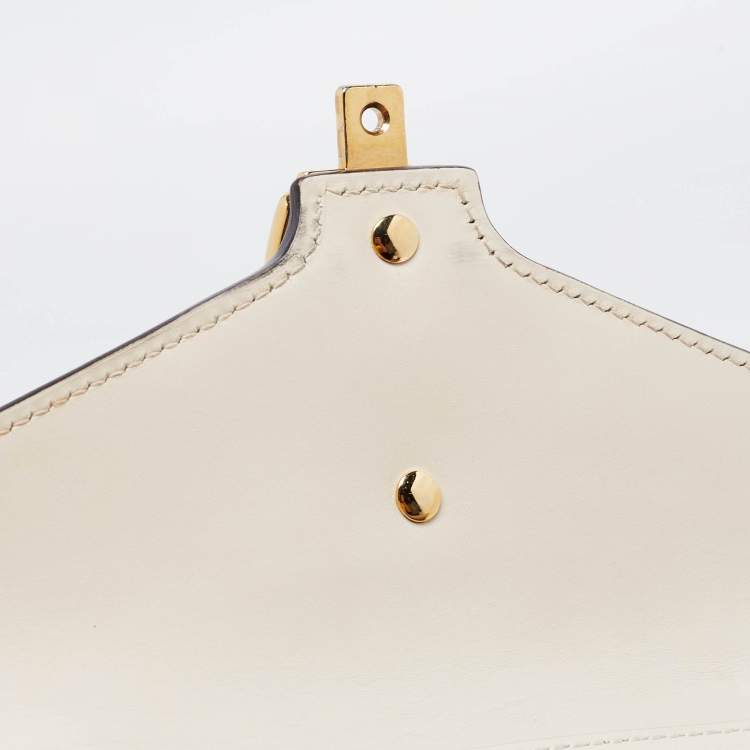 Pre Owned Gucci White Leather Mini Sylvie Top Handle Bag