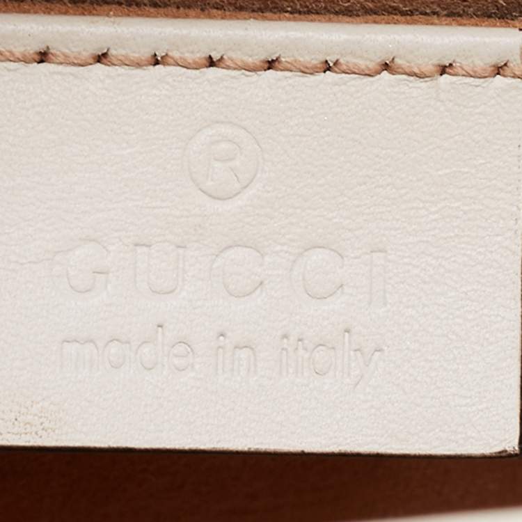 Pre Owned Gucci White Leather Mini Sylvie Top Handle Bag